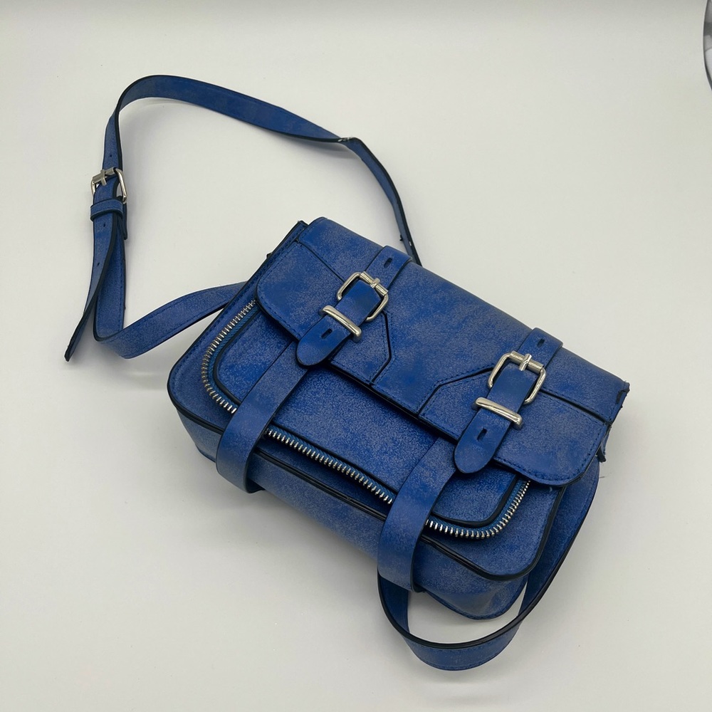 Madden Girl Blue Buckle Crossbody